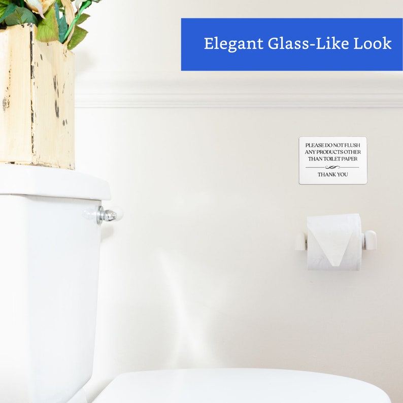 Do Not Flush Toilet Sign white Acrylic 5 X 3.5 In Flush Etsy