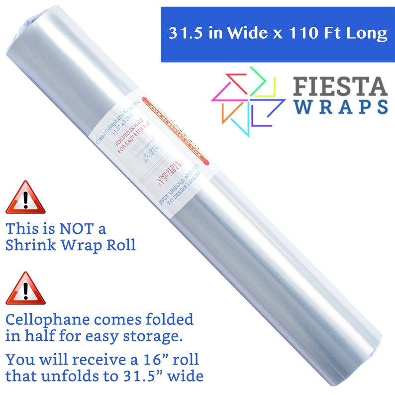 110 Ft Clear Cellophane Wrap Roll 31.5 in X 110 Ft Etsy