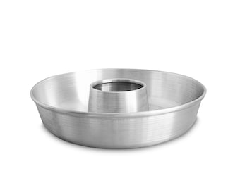 Aluminum Cake Ring Pan (8 in) - Tube Pan for Baking Pound Cake - Tube Cake Pan - Fluted Tube Pan - Flan Mold - Flan Cake Pan