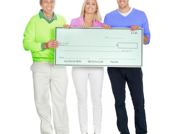 Giant Check (32 x 13.5 inches) - Large Fake Check Award - Big Checks for Presentations - Oversized Checks for Presentation