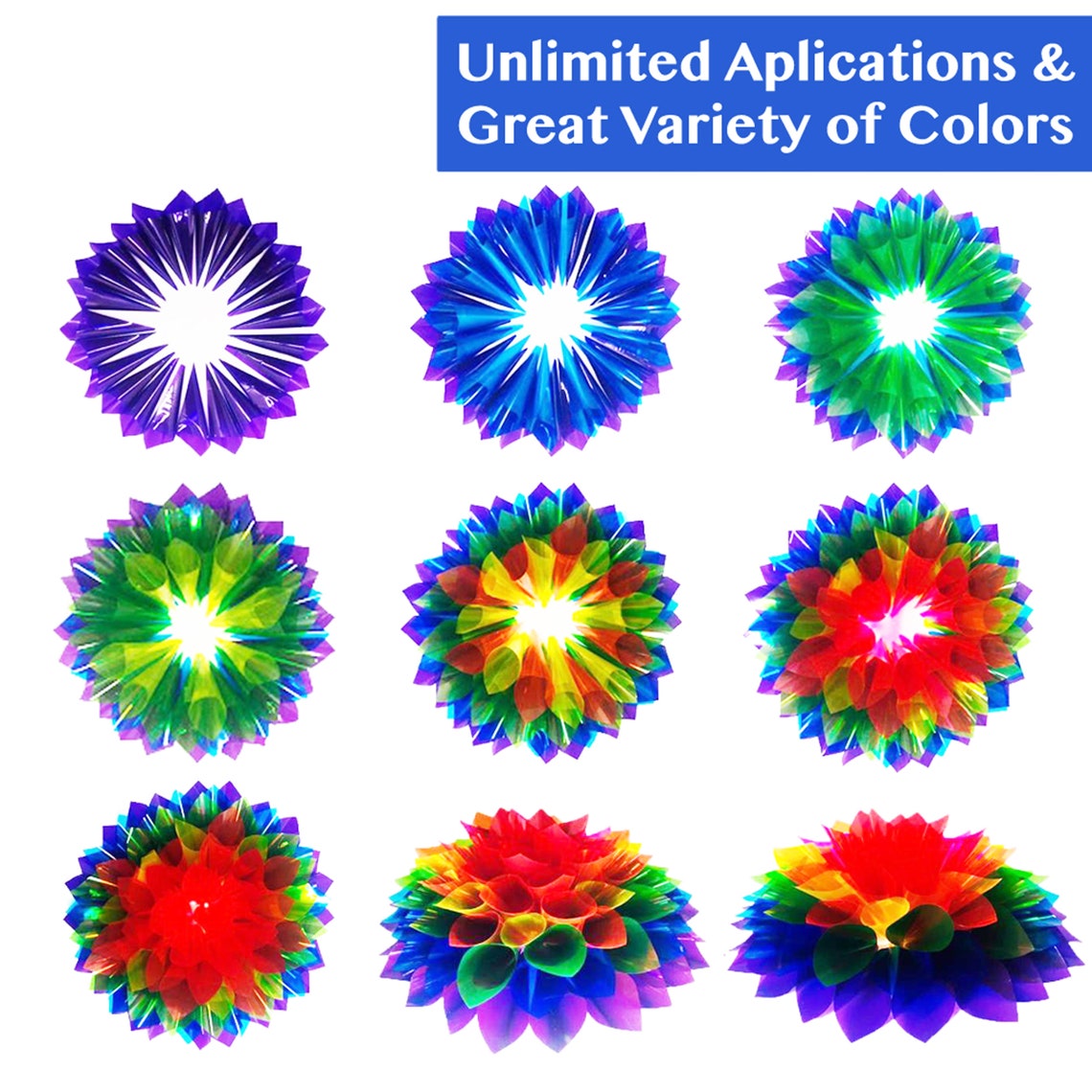 210 Pcs Cello Sheets 8 X 8 in 10 Colors Assorted Value Pack Etsy