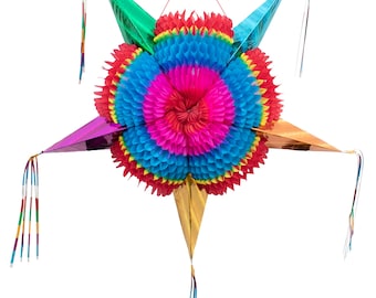 Mexican Piñata (X-Large 36 inches) - Authentic Handmade Foldable Pinata - Star Pinatas for Birthday Party - Mexican Piñata para Cumpleaños