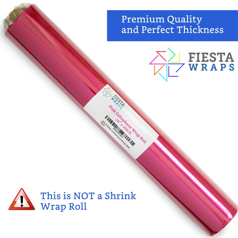 200 Ft Pink Cellophane Wrap Roll 16 in X 200 Ft Colored Etsy