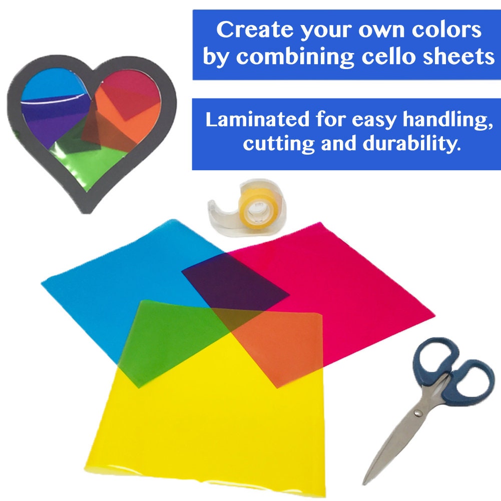 120 pcs Cellophane Sheets 8 x 8 in 10 Colors Silver & Gold Etsy