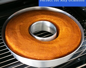 Aluminum Cake Ring Pan (8 In) Tube Pan for Baking Pound Cake