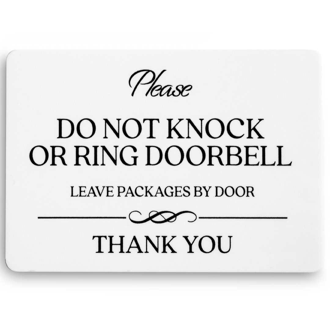 Do Not Knock or Ring Doorbell Sign (white Acrylic 5 X 3.5 In) - Do Not ...