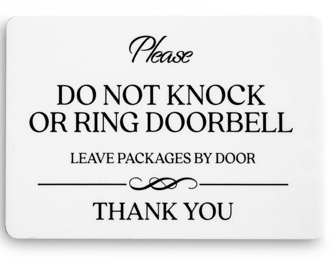 Please Do Not Knock or Ring the Doorbell Rectangle Doorbell Sign Etsy