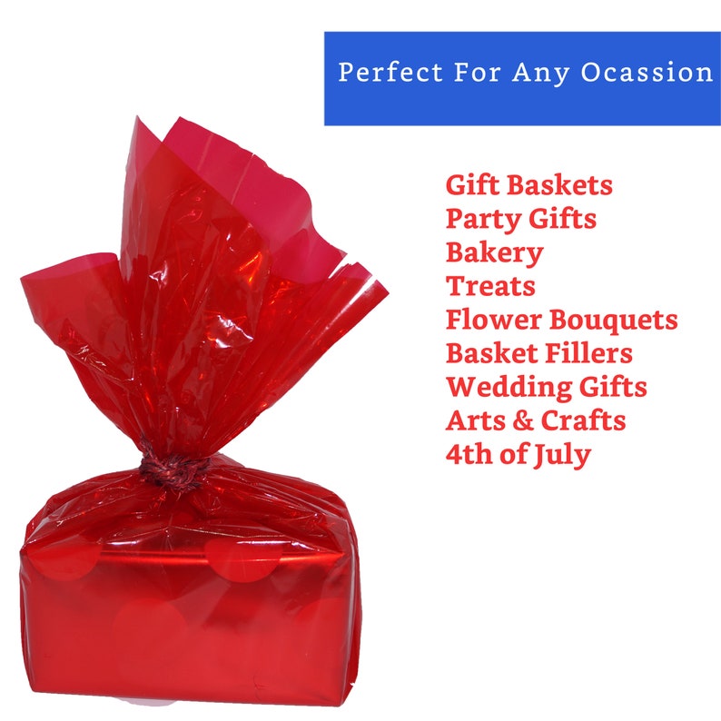 200 Ft Red Cellophane Wrap Roll 16 in X 200 Ft Colored Etsy