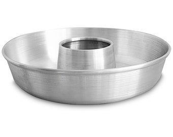 Aluminum Cake Ring Pan (9.5 in) - Tube Pan for Baking Pound Cake - Tube Cake Pan - Fluted Tube Pan - Flan Mold - Flan Cake Pan