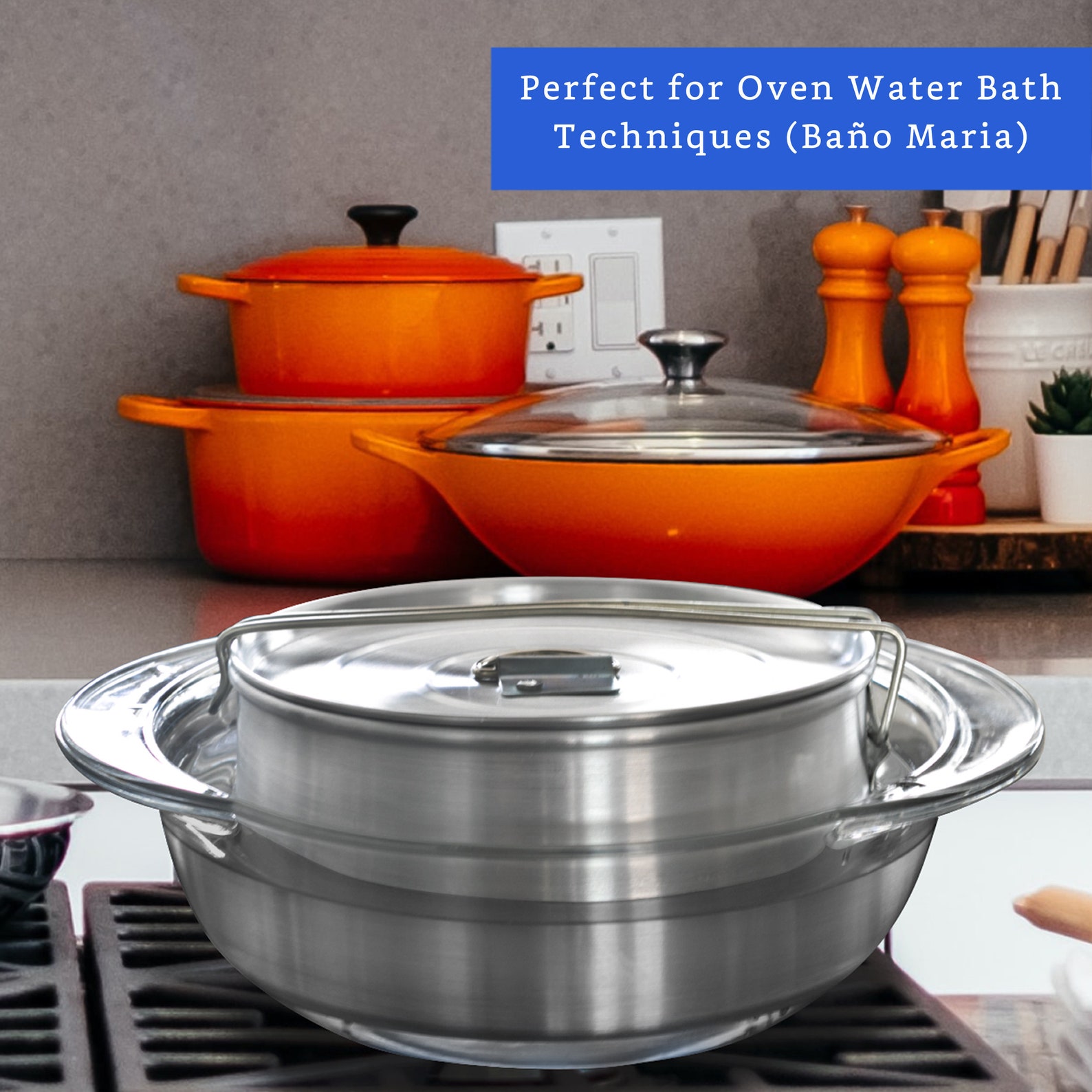 thumbnail image 2 of Authentic Mexican Flan Mold With Lid - 8.2x3.2 Inch Aluminum Flanera For Baño Maria Cooking 2 of 13