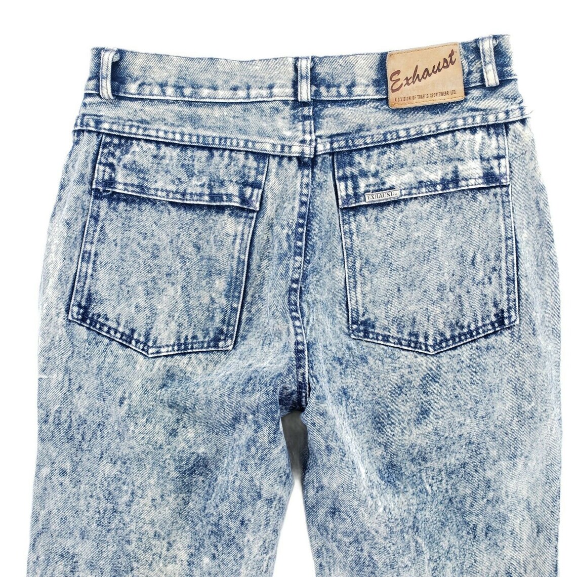 Exhaust Vintage 80s Acid Wash High Rise Mom Jeans Cargo Etsy