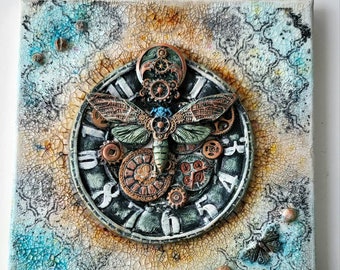 Leinwand Bild  im Steampunk Style ,,Unikat,,