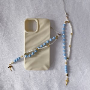 Rosario cattolico carino con ciondolo per telefono, rosario blu nuvola, rosario per telefono, rosario per la cresima, rosario per il battesimo, rosario per regalo di compleanno