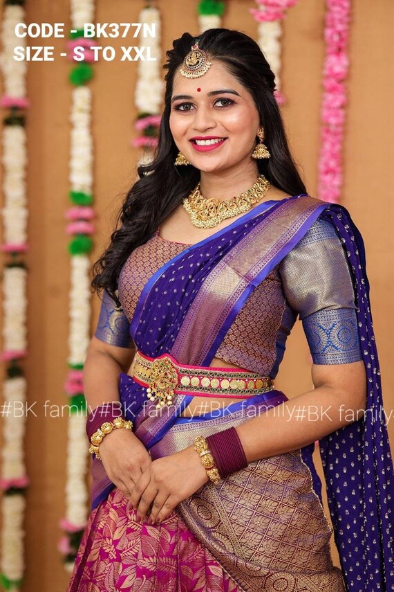 Ready Made Lehenga Pattu Half Saree With Duppta Pattu Etsy