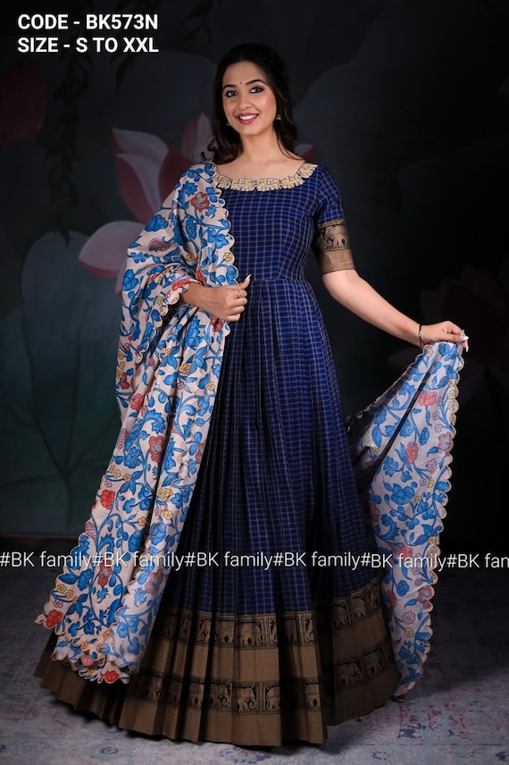 BK Mandhakini Pattu Dress With Dupatta and Belt Set - Bullionknot - 4161059