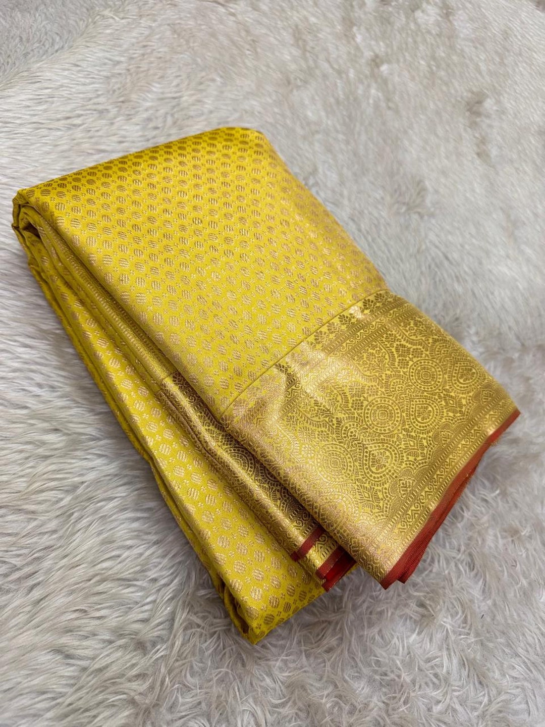 Kindred Petals Yellow Saree