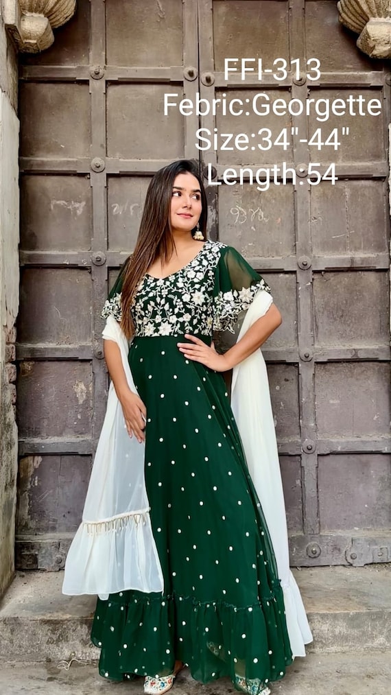 A line anarkali gown (multi colour) in Panchkula at best price by  Connecting Footcraft India PVT. Ltd. - Justdial