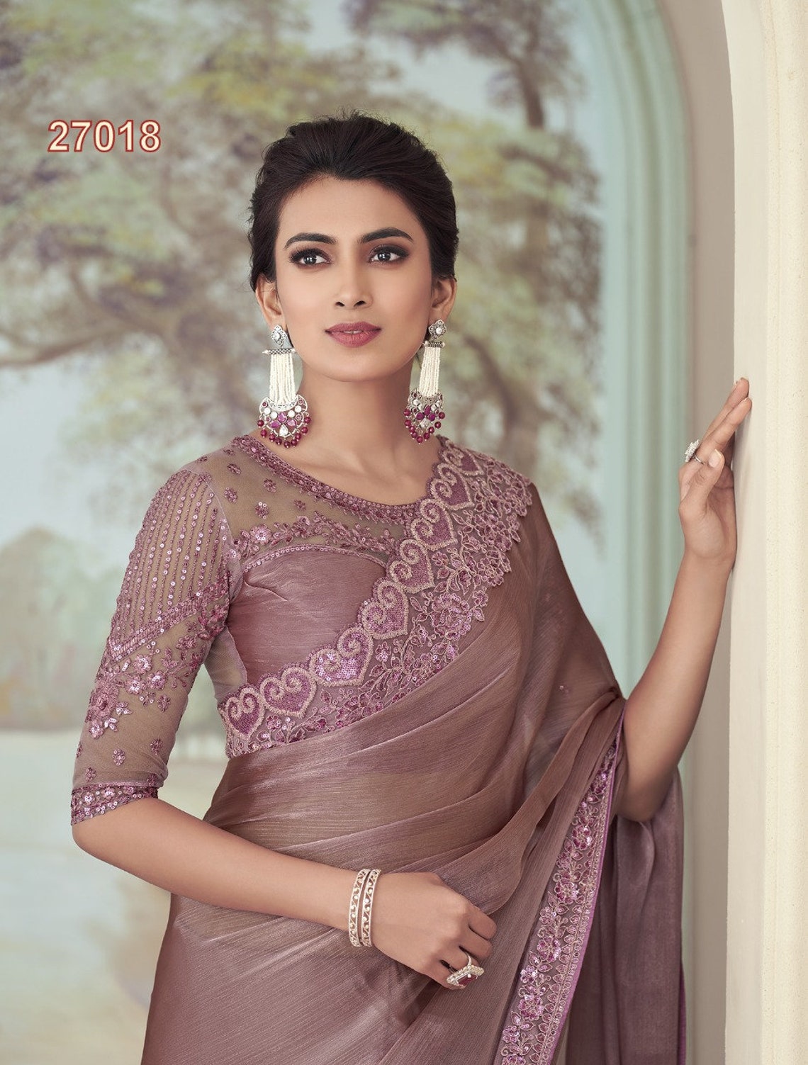 Onion Pink Designer Saree Party Wear Wedding Wear Saree Etsy UK