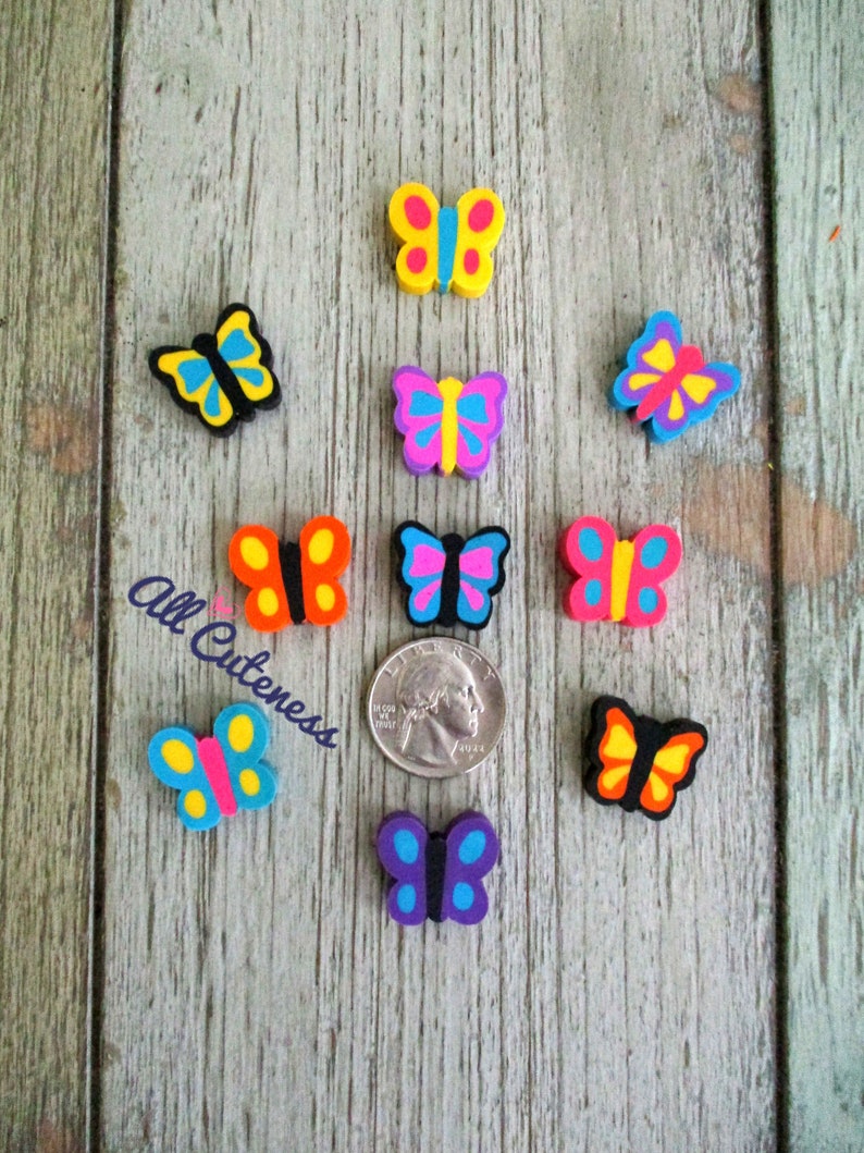Cute Butterfly Mini Erasers Etsy