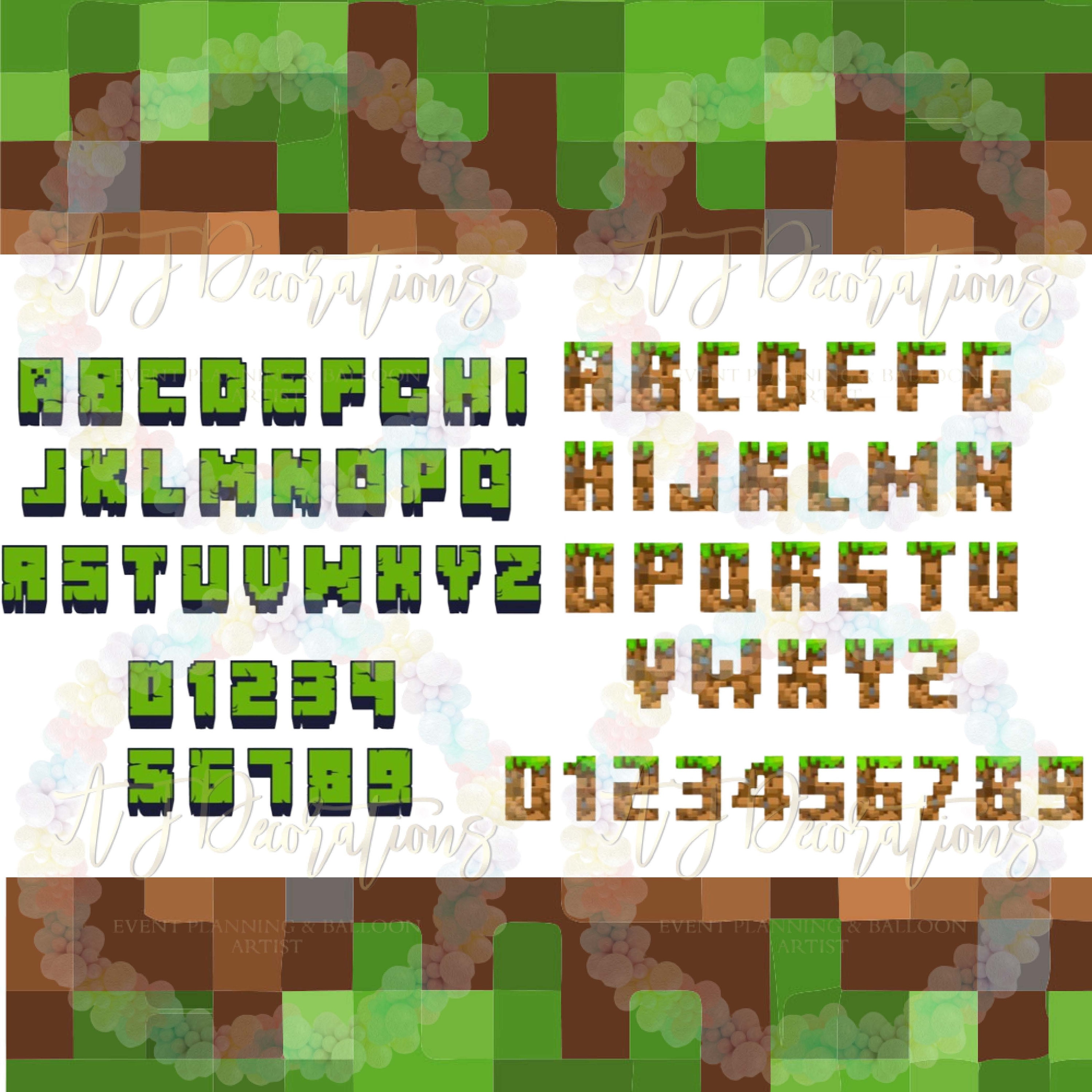 Minecraft 3d Font SVG, Minecraft Font Cricut, Alphabet Minec