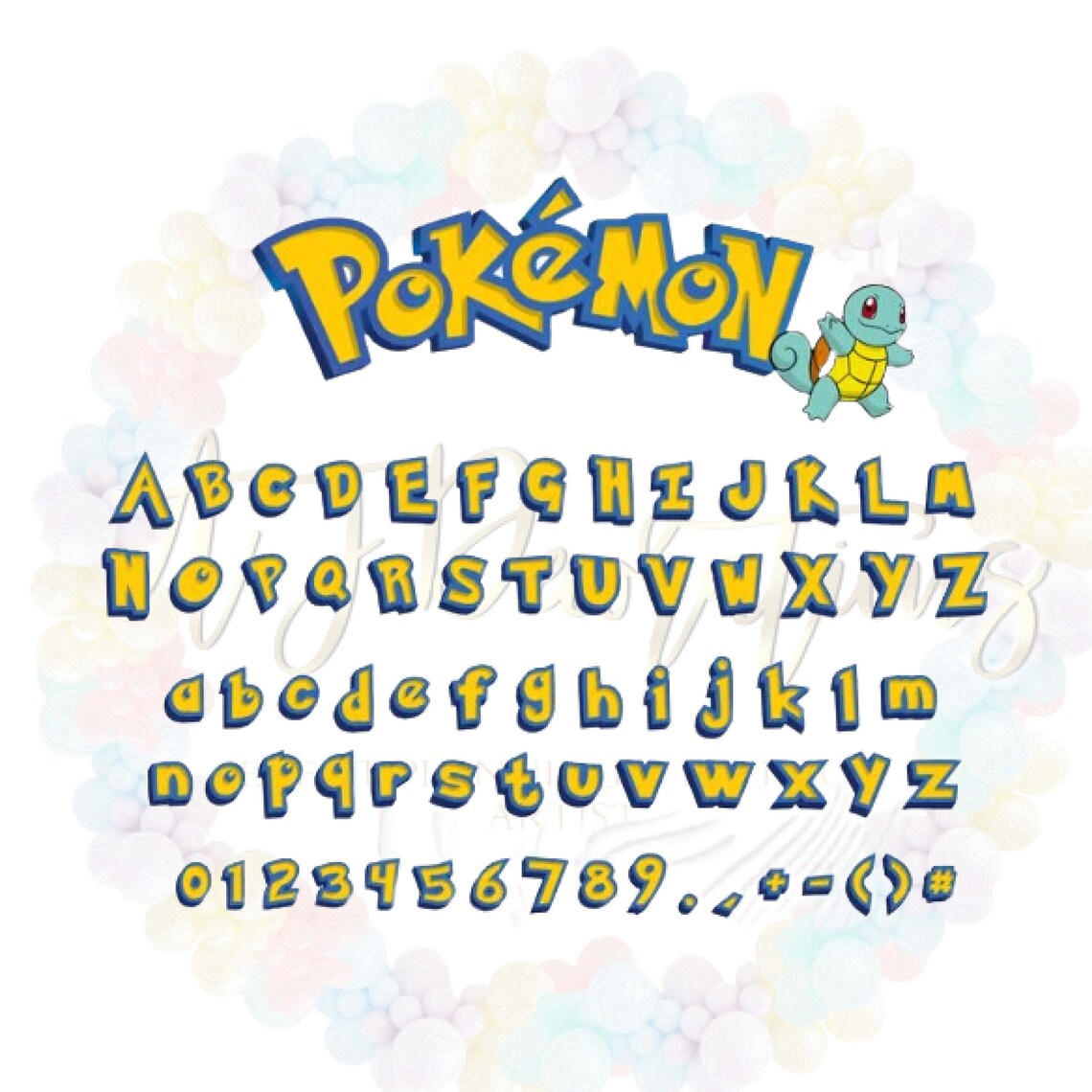Pokemon Font Alphabet And Number PNG SVG Files Only Etsy Polska
