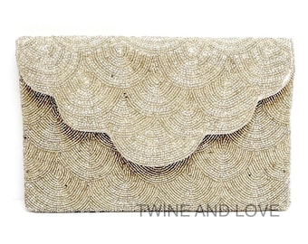 Black Beaded Clutch, Silver Beaded Clutch Bag, Black Beaded Clutch Purse, Wedding Clutch Bag, Party Clutch Purse, Evening Beaded Clutches