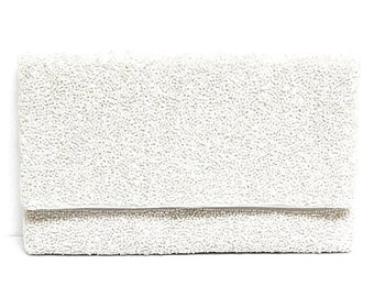 Double Sided White Bridal Beaded Clutch, BRIDAL Gift for Bride, BRIDE Clutch Purse, Bridal Wedding Gift, Bridal Gifts, Engagement Gifts