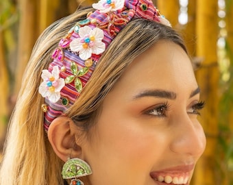 Cinco de Mayo Top Knot Headbands Handcrafted in Stunning Designs, Fiesta Headband Custom Mexican Headband Colorful Headbands Birthday Gifts