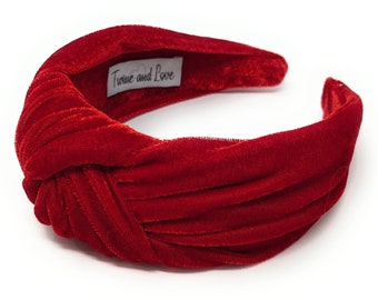 Wide Velour Knot Headband, Wide Knotted Headband, Headbands for Women, Wide Hairband, Top Knot Headband, Solid Knot Headband, Wide Headband