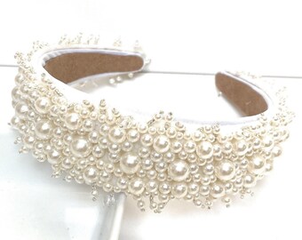 Bridal Headband, Pearl Wedding Headband, Pearl Headpiece for Bride, Pearl Headband for Women, Bride Hair Accessories, Pearl Headband