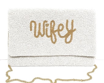 One-of-a-Kind Hand-Beaded Custom Bridal Clutch Purses: Exquisite Designs for Brides, Bridal Wedding, Bridal Gifts, Bridal Engagement Gift