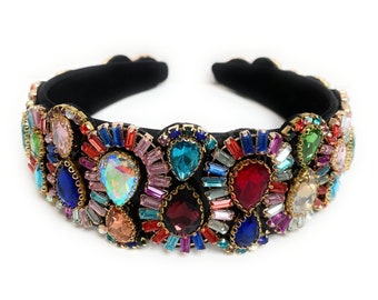 Jeweled headband, Rhinestone Headband Women, Bridal Headband, Embellished Headband, Gemstone Headband, Luxury Headband, Headbands for Women