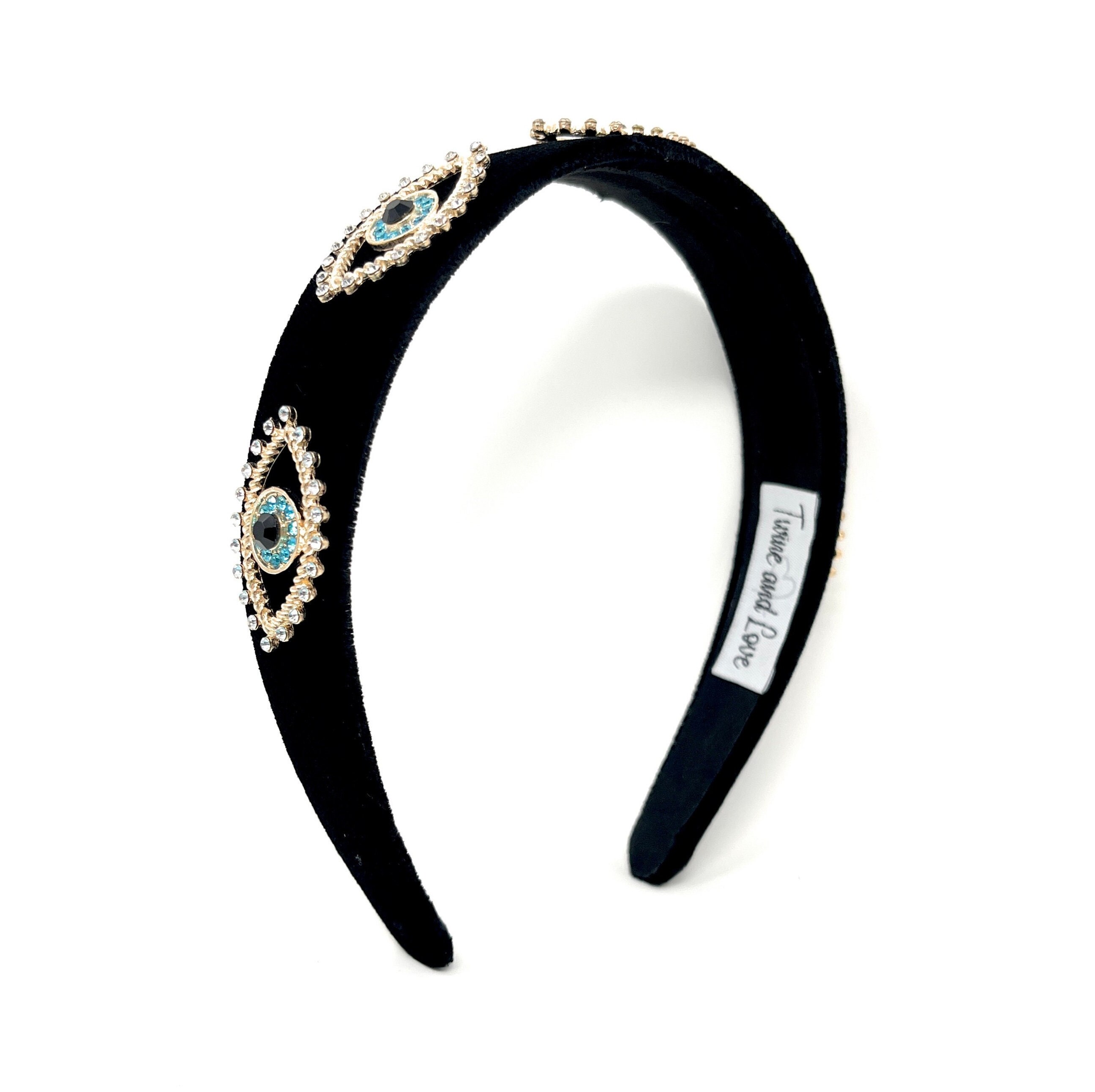 Hey Queen! Wear This Blk Velvet Crown Jewelled Evil Eye Designer Headband Evil Queen Crown Headband - Etsy main image 3