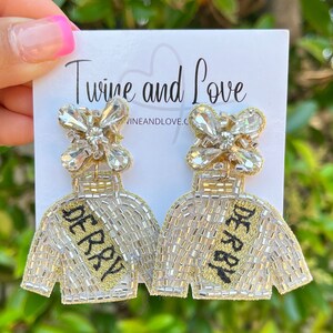 Beautiful Derby silver jacket beaded earrings
