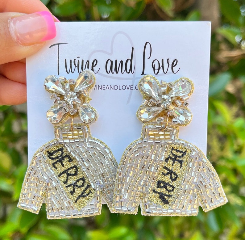 Beautiful Derby silver jacket beaded earrings