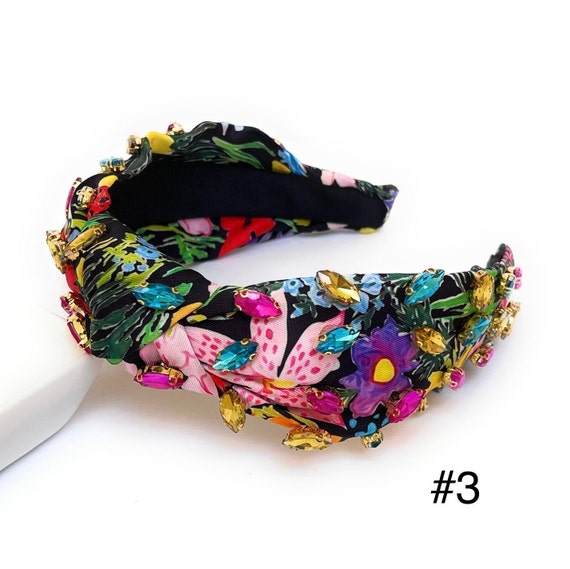 Multicolor Jeweled Statement Headband Rhinestone Headband for Women Statement Wide Baroque  main image 4