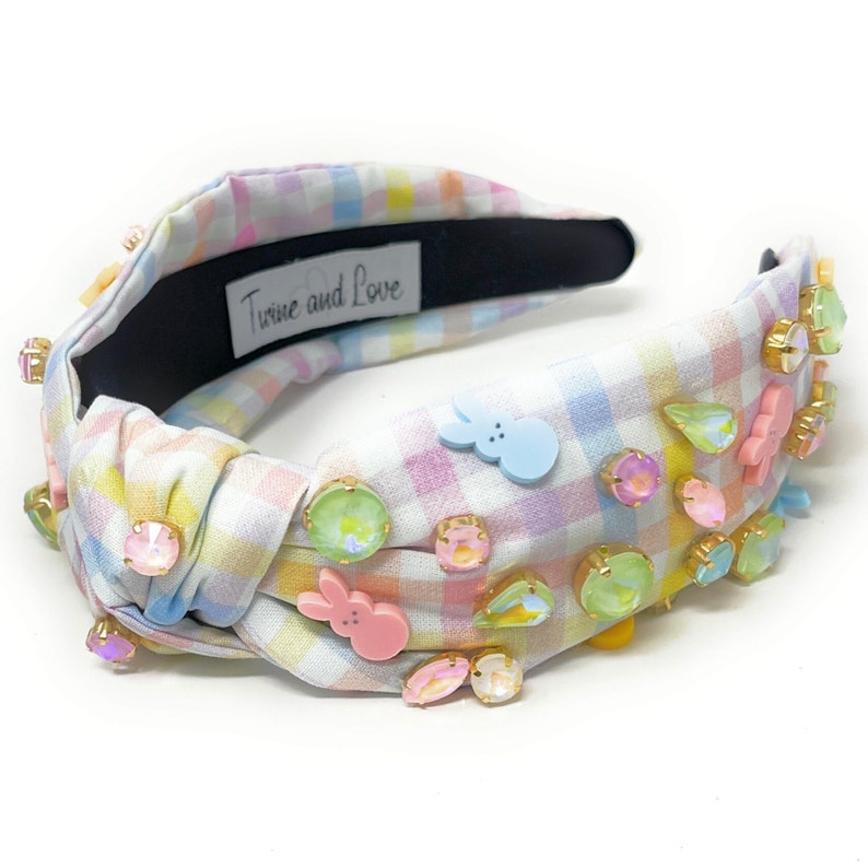 Easter Chic: Hand Beaded Peeps Bunny Jeweled Knot Headband