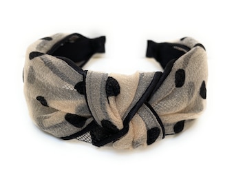 Polka Dot Headband, Twisted Cross Knot Headband, Headband for Women, Polka Dot Hairband, Twist Knot Headband, Polka Dot Twist Knot Headband