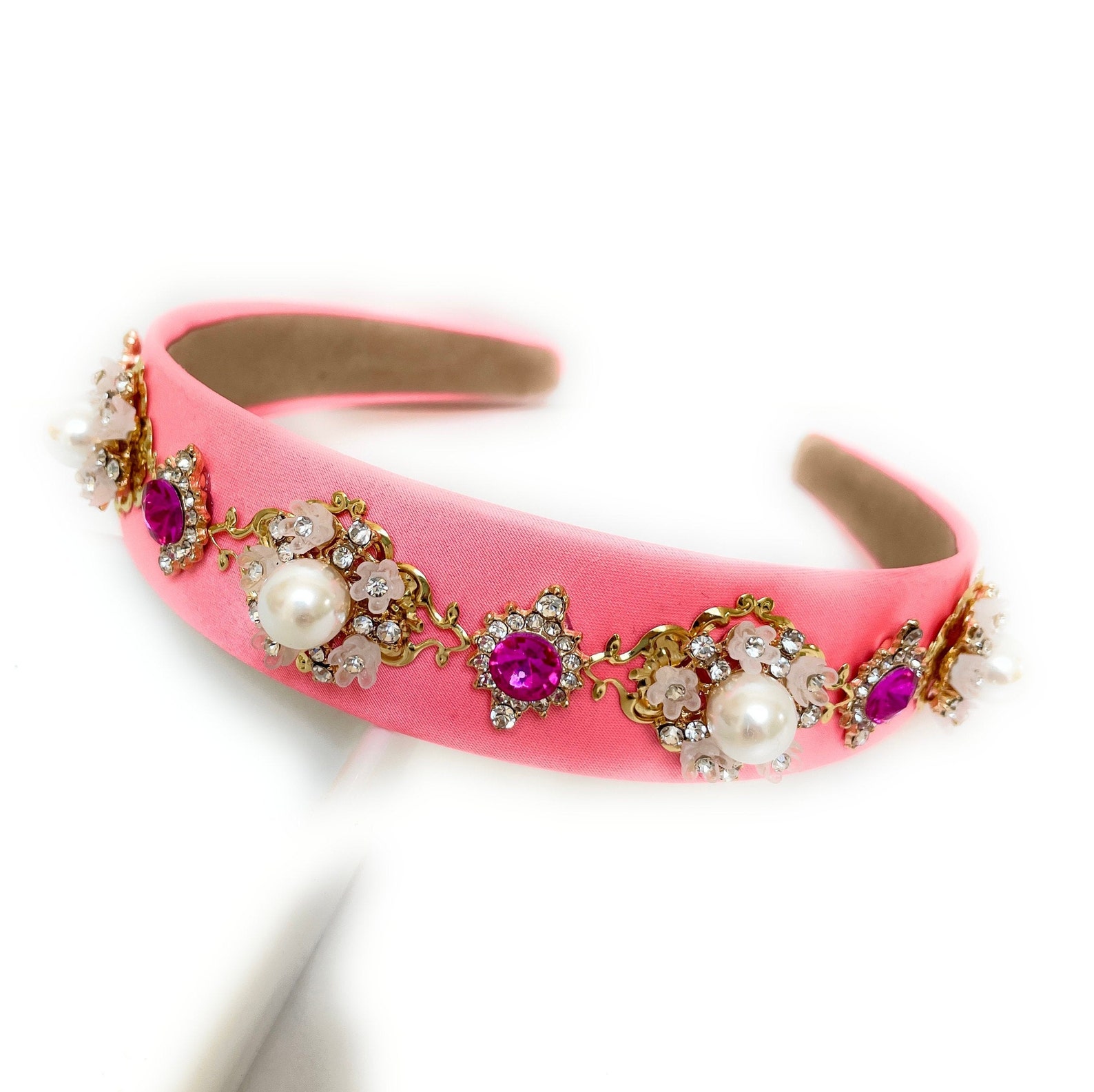 pink jeweled headband