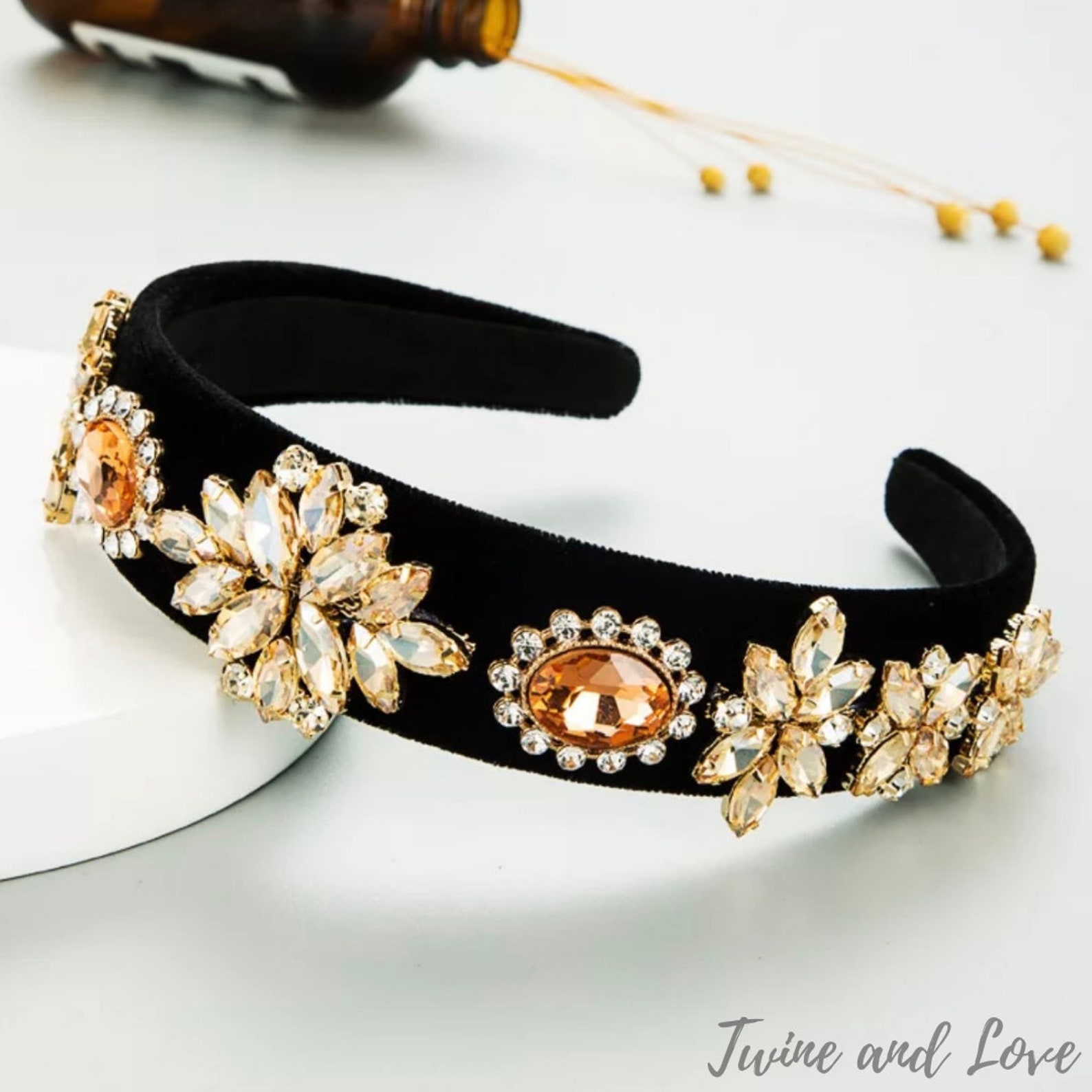 Jeweled headband Rhinestone headband for women Embellished | Etsy