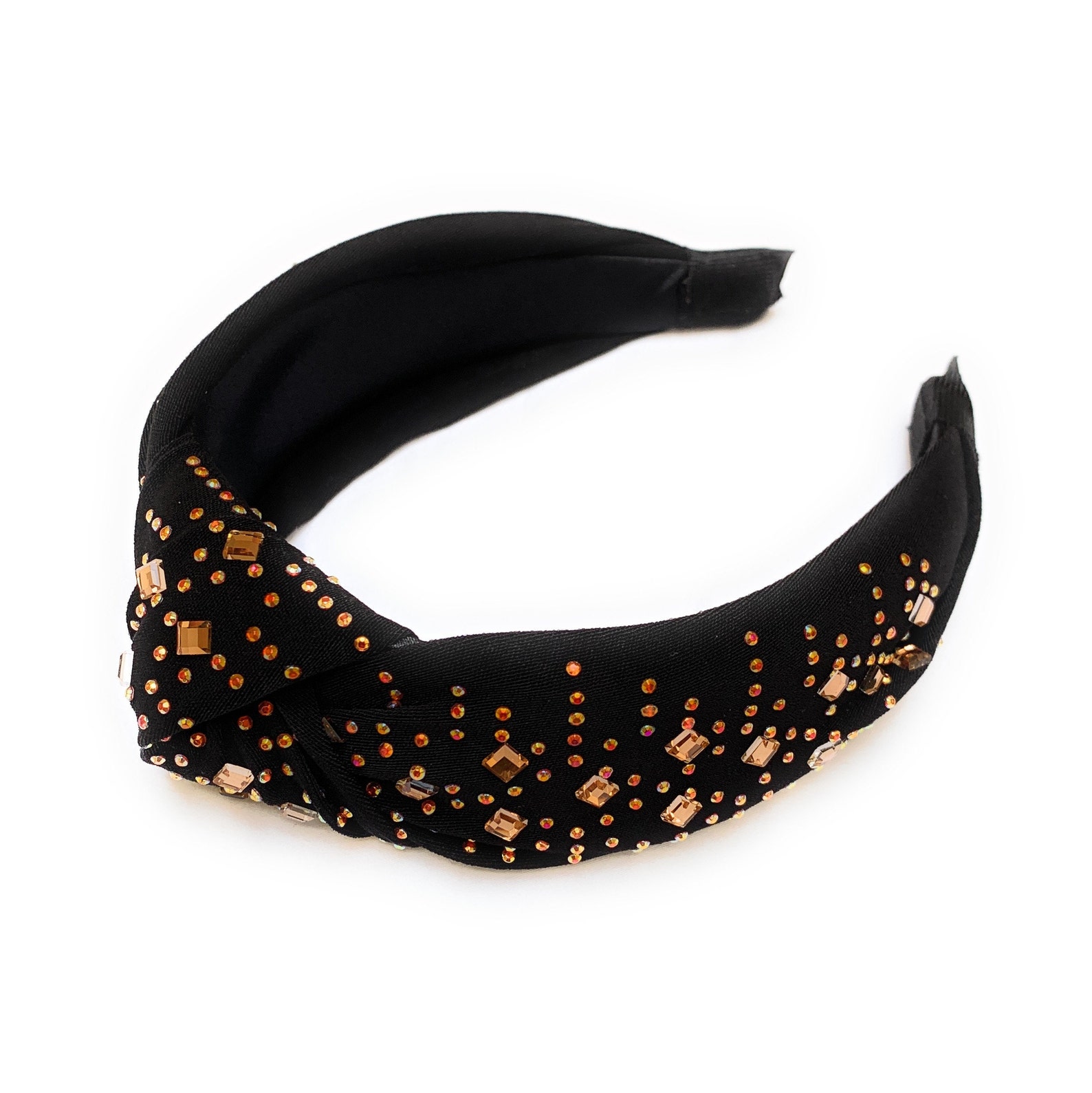 Top Knot Jeweled Headband Rhinestone Headband Embellished | Etsy