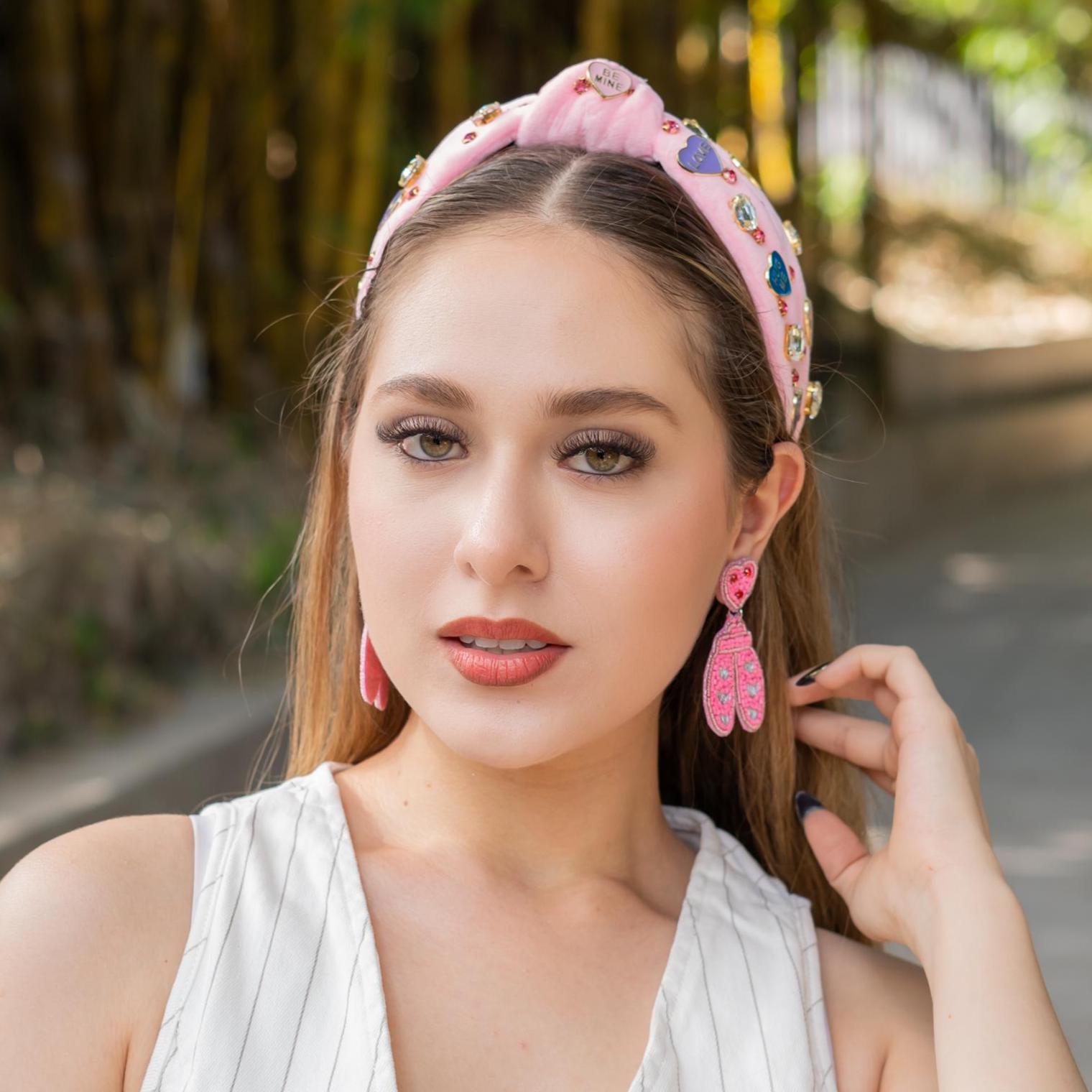 XOXO Pink and Gold Embellished Headband Amazon.com : CEALXHENY Valentine main image 2