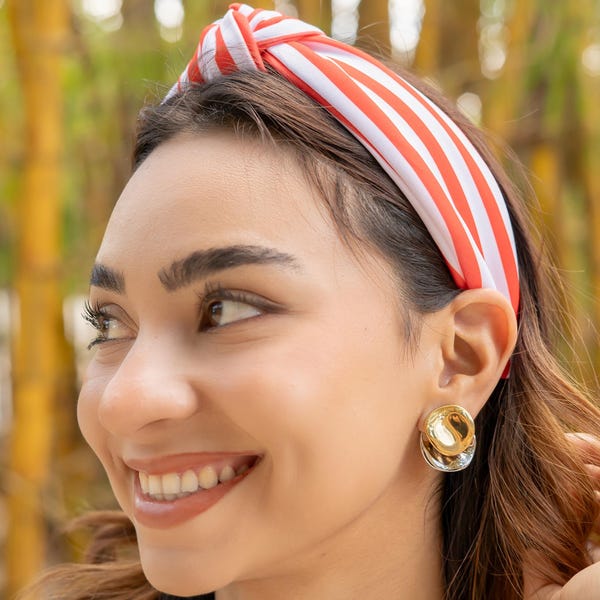 USA Patriotic Knotted Headband, Fourth of July Headband, Star Knot Headband, American Flag Hair Accessories, Red White Blue Knot Headband