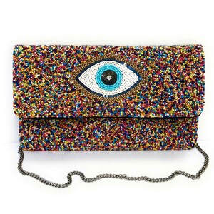 Boho Beaded Evil Eye Clutch main image 0