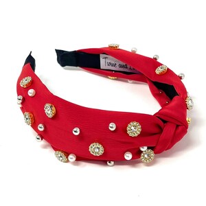Silk Knot Headband, Satin Jeweled Knotted Headband, Embellished Headband, Statement Headbands ...