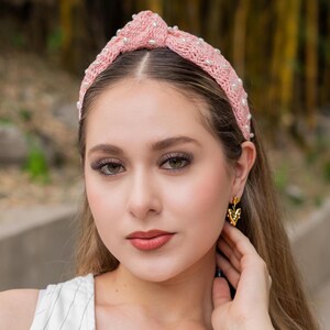 Embellished Low Knot Headband, Raffia main image 1