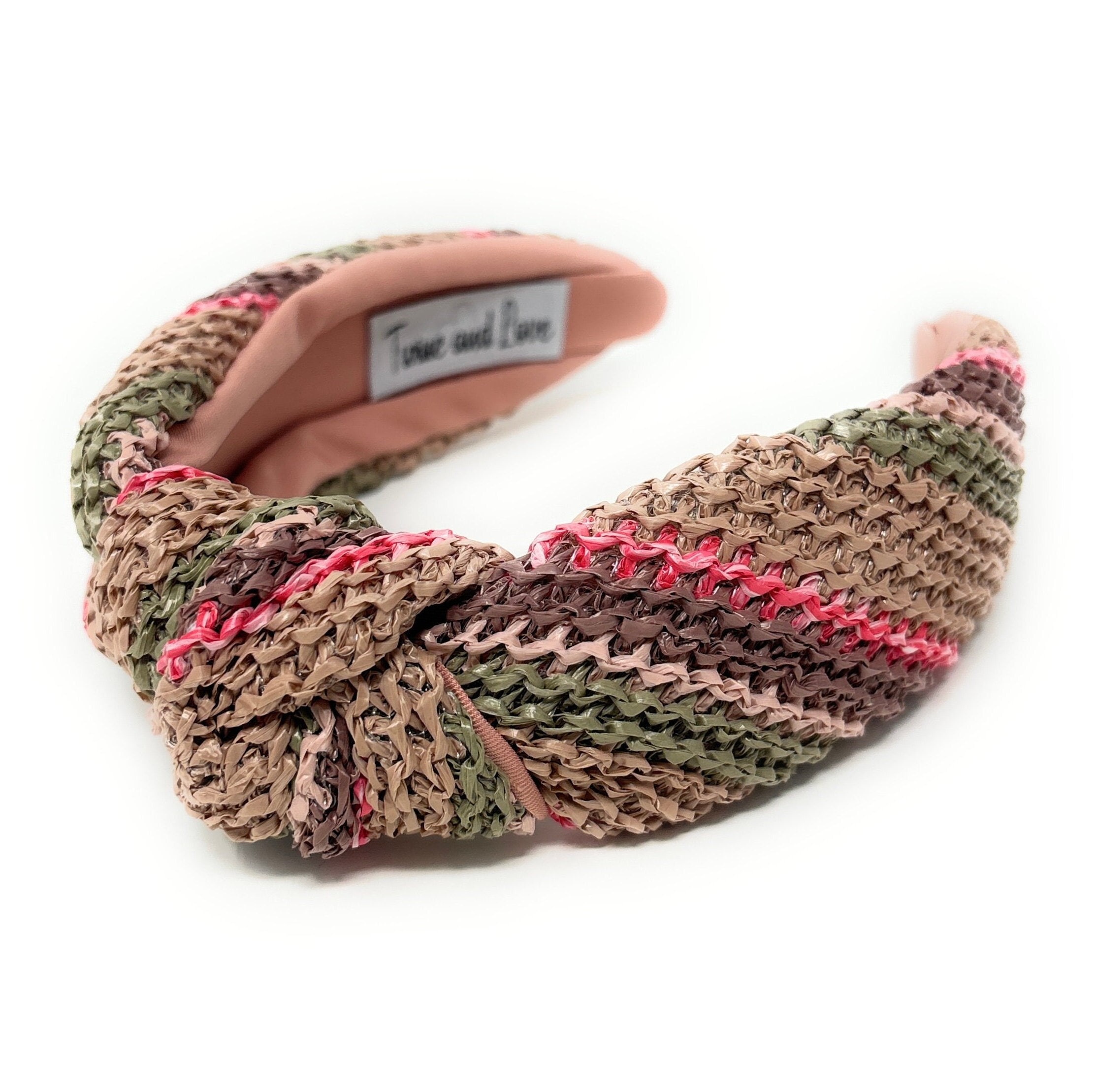 Stunning Handwoven Raffia Top Knot Headband Resort Style Must-Have Women Top Knot headband, Summer Headbands, Beige Raffia Woven Headband,