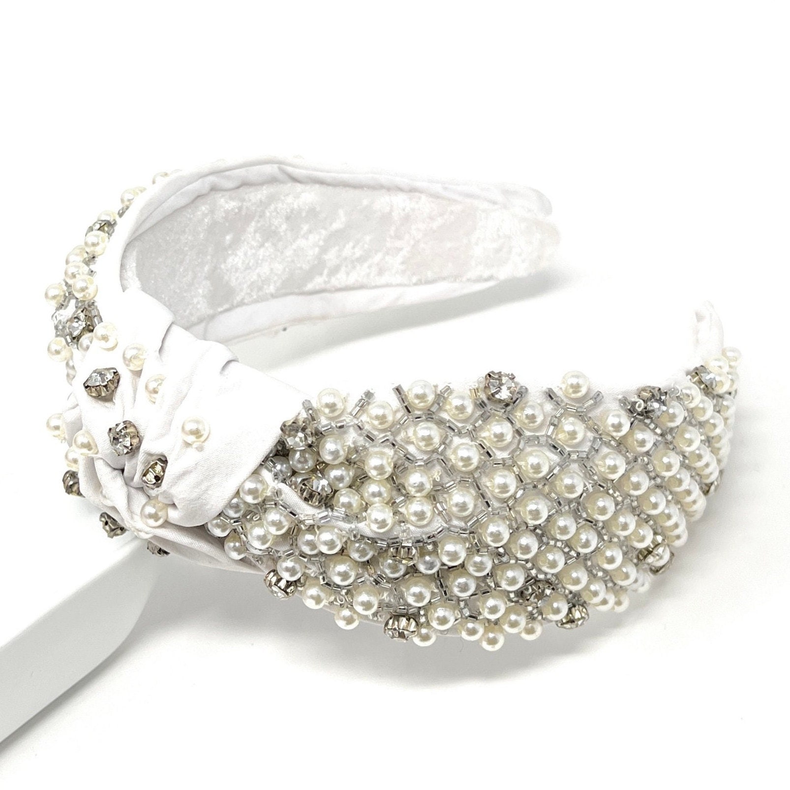 Pearl Jeweled Headband Wedding Headband, Pearl Headpiece for Bride