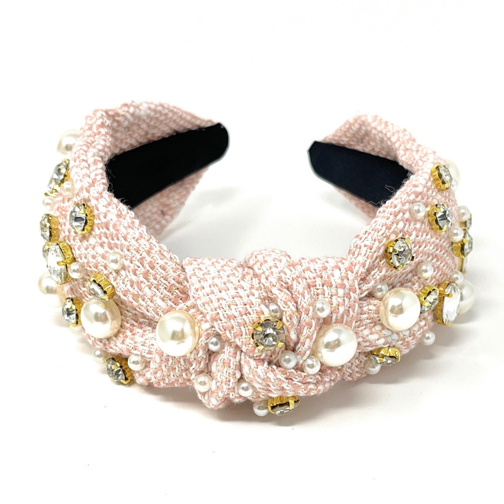 Embellished Knot Headband, Jeweled Knotted Headband 