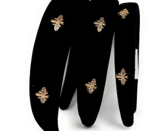 Luxurious Baroque Velvet Headband Customizable and Beautiful, Bee Unique Velour Headband